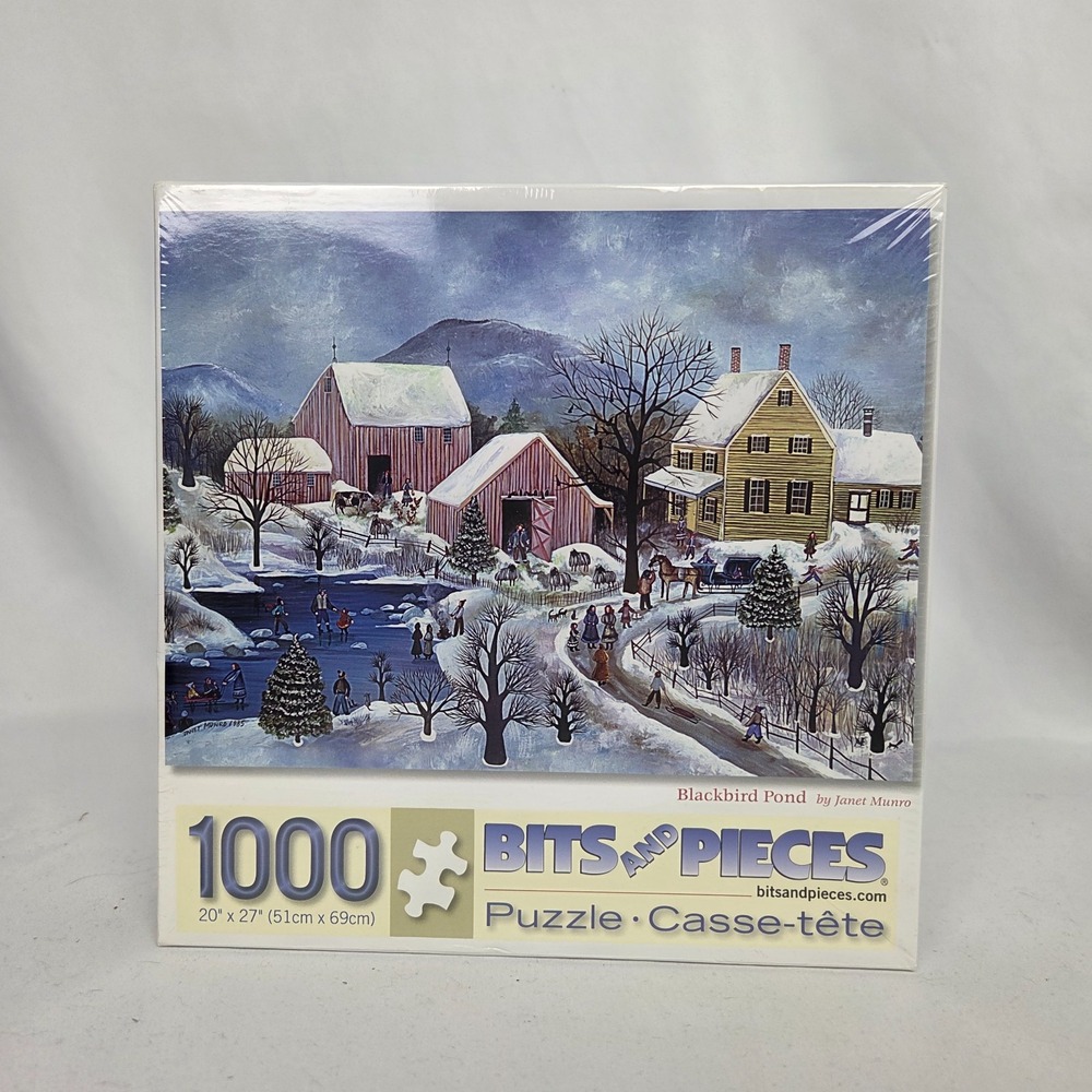 New Sealed Bits and Pieces "Blackbird Pond" by Janet Munro 1000 pc puzzle 20x27"